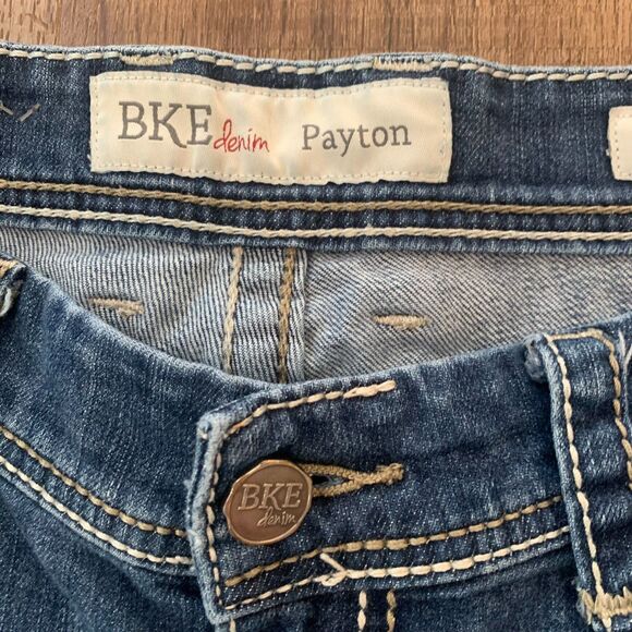 BKE Payton Mid Rise Cropped Medium Wash Flap Pocket Jeans 32x24 - Picture 5 of 14